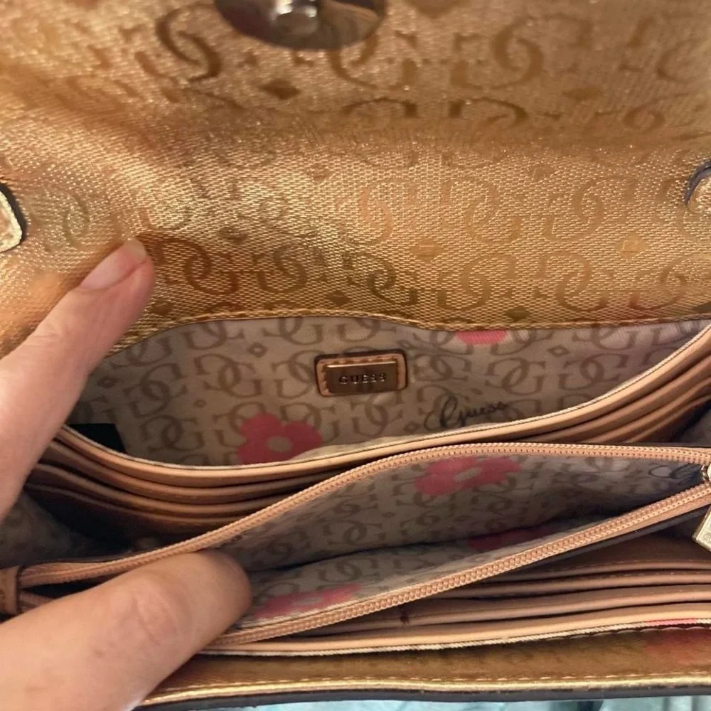Guess gold clutch